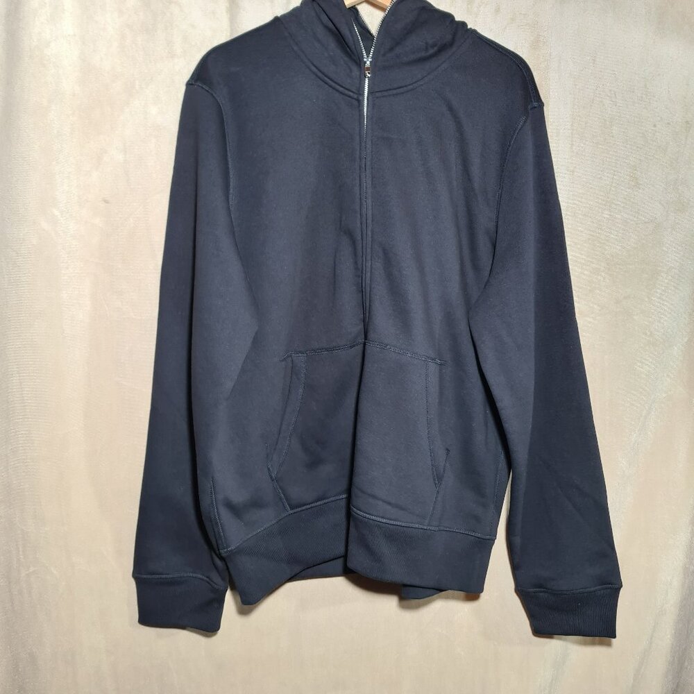 NEW - Men's Solid Full Zip Up Hoodie Classic Hooded Cotton Unisex - multiple siz